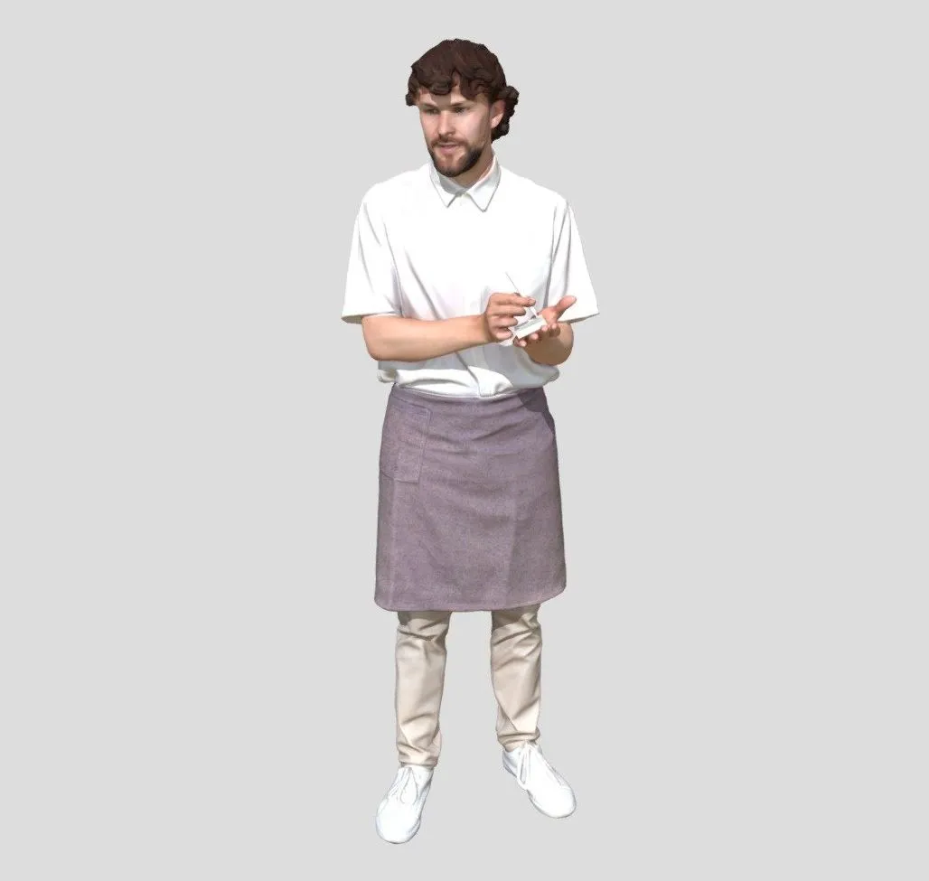 PBR Game 3D Models - Lewis 1725 Man Sitting