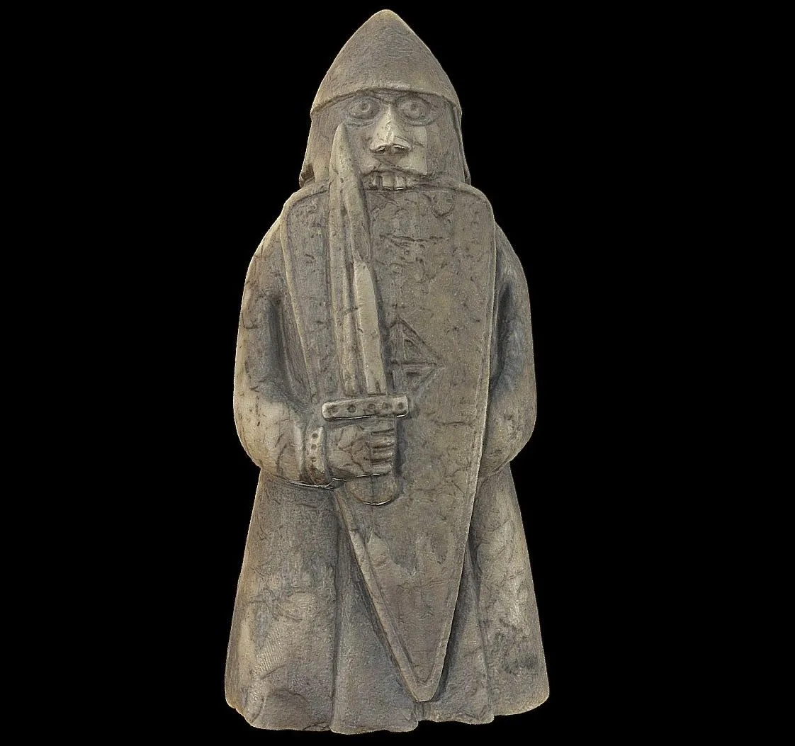 PBR Game 3D Models - Lewis Chess Piece Berserker Or Warder Hns 29