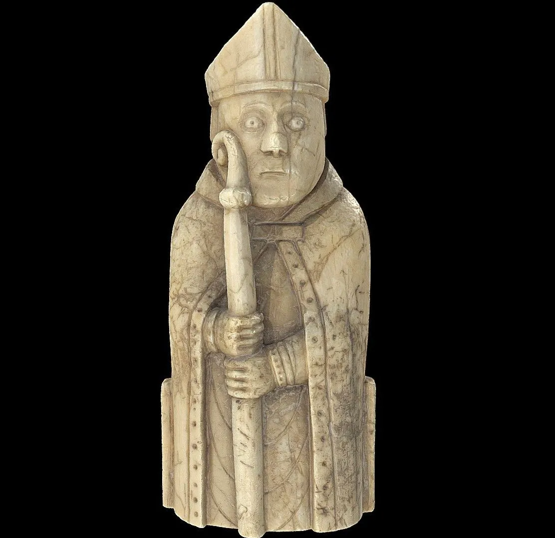 PBR Game 3D Models - Lewis Chess Piece Bishop Hns 24