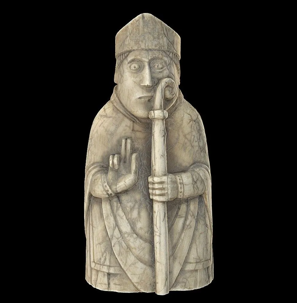 PBR Game 3D Models - Lewis Chess Piece Bishop Hns 25