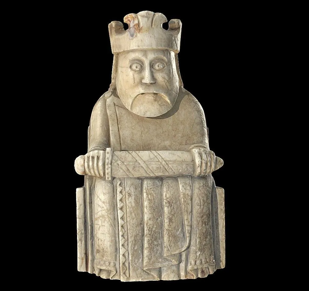 PBR Game 3D Models - Lewis Chess Piece King Hns 19