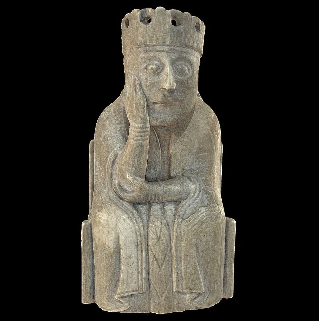 PBR Game 3D Models - Lewis Chess Piece Queen Hns 21