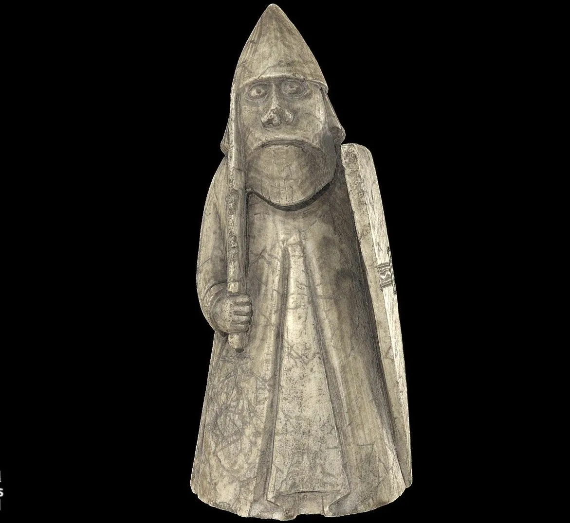 PBR Game 3D Models - Lewis Chess Piece Warder Hns 28