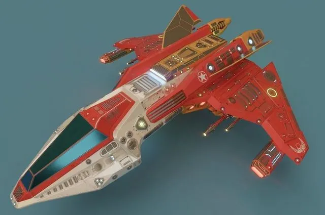 PBR Game 3D Models - Light Frigate space ship