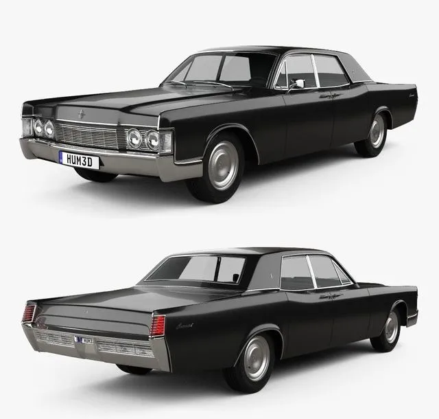 PBR Game 3D Models - Lincoln Continental sedan 1968