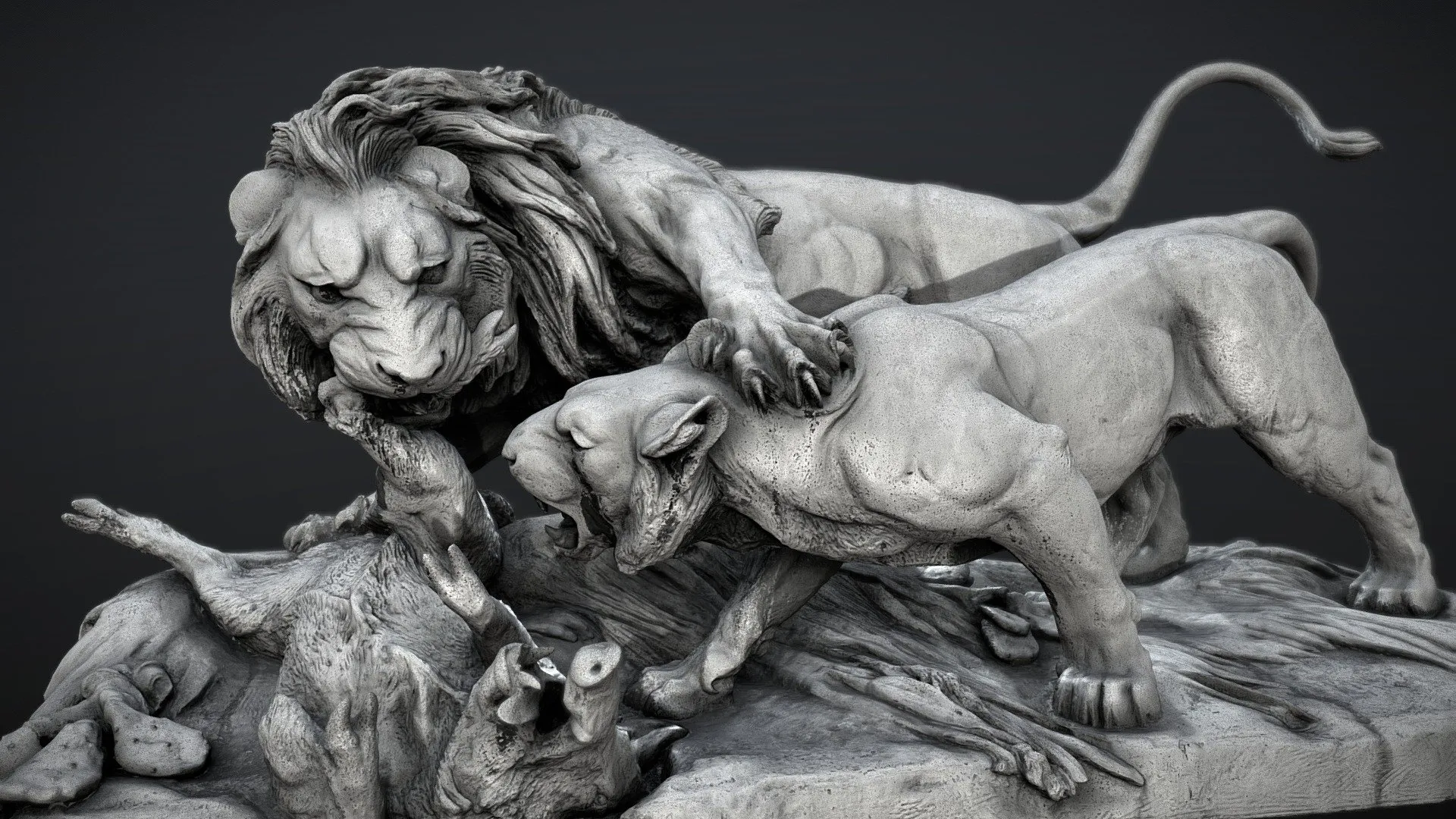 PBR Game 3D Models - Lion And Lioness