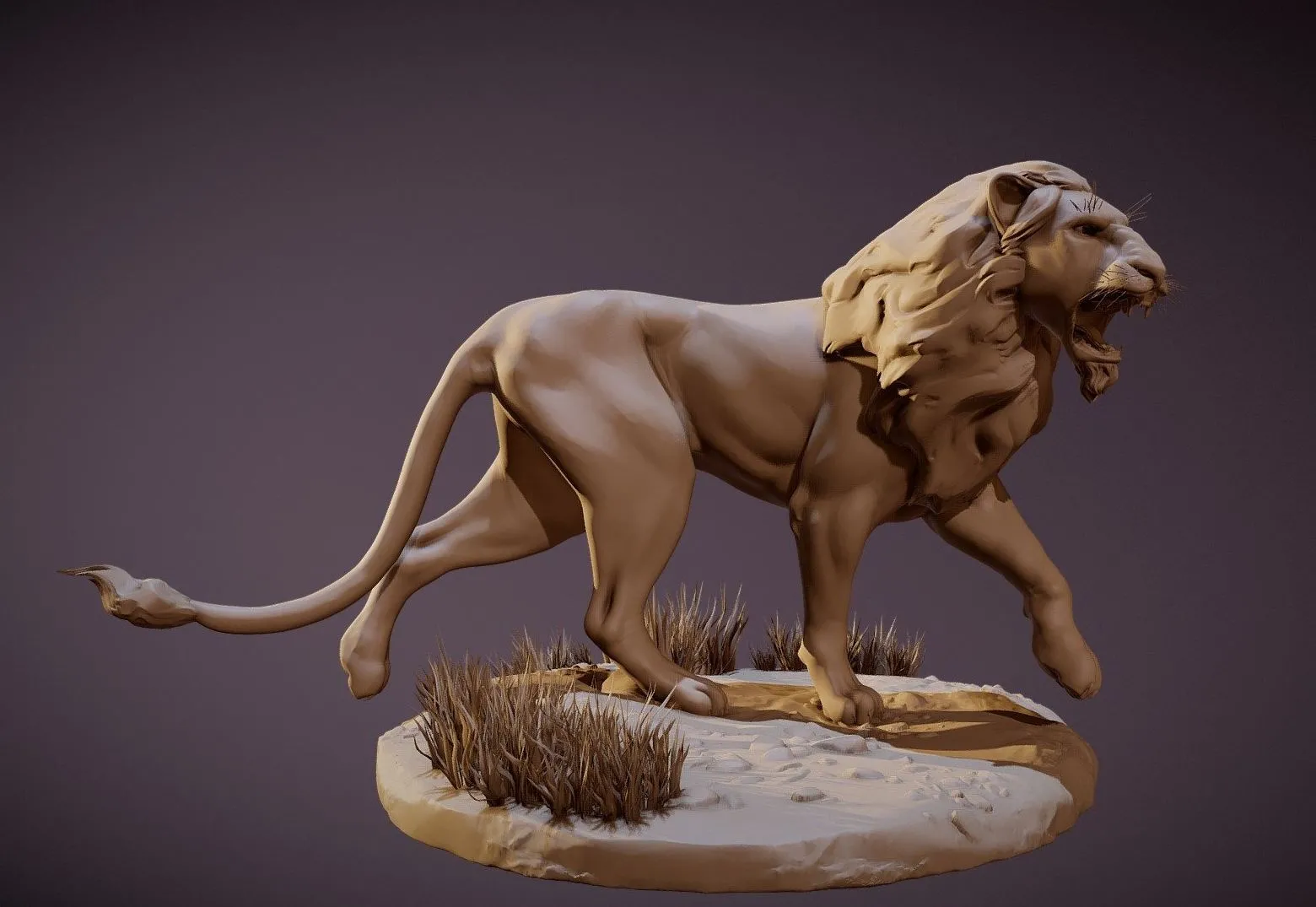 PBR Game 3D Models - Lion Sculpt