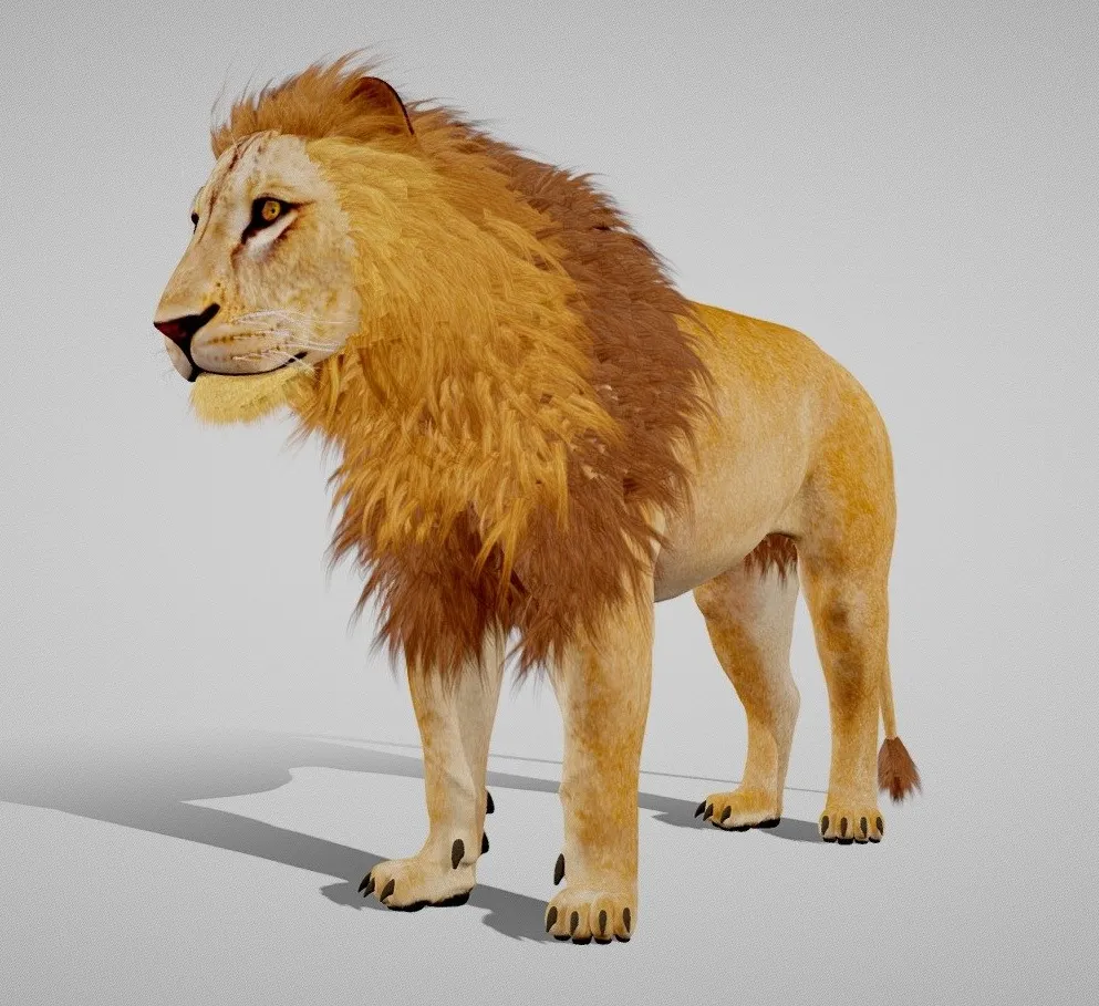 PBR Game 3D Models - Lion The King Textured Hair