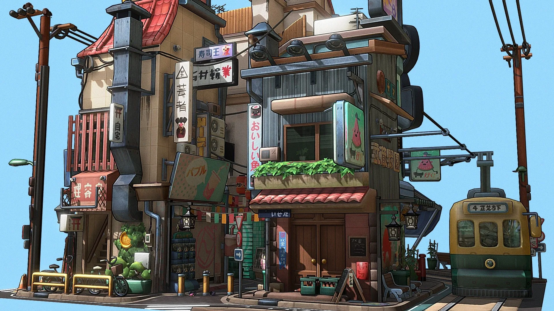 PBR Game 3D Models - Littlest Tokyo