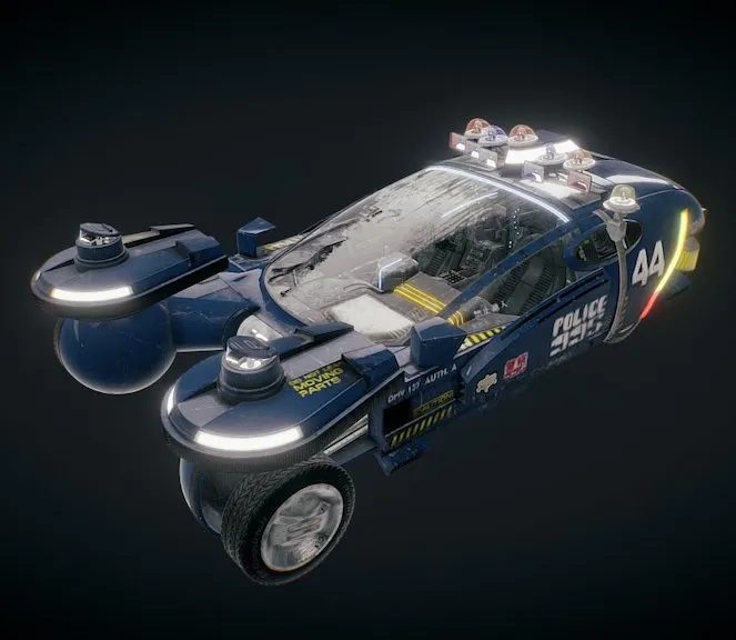 PBR Game 3D Models - Los Angeles 2019 Police Spinner High Poly