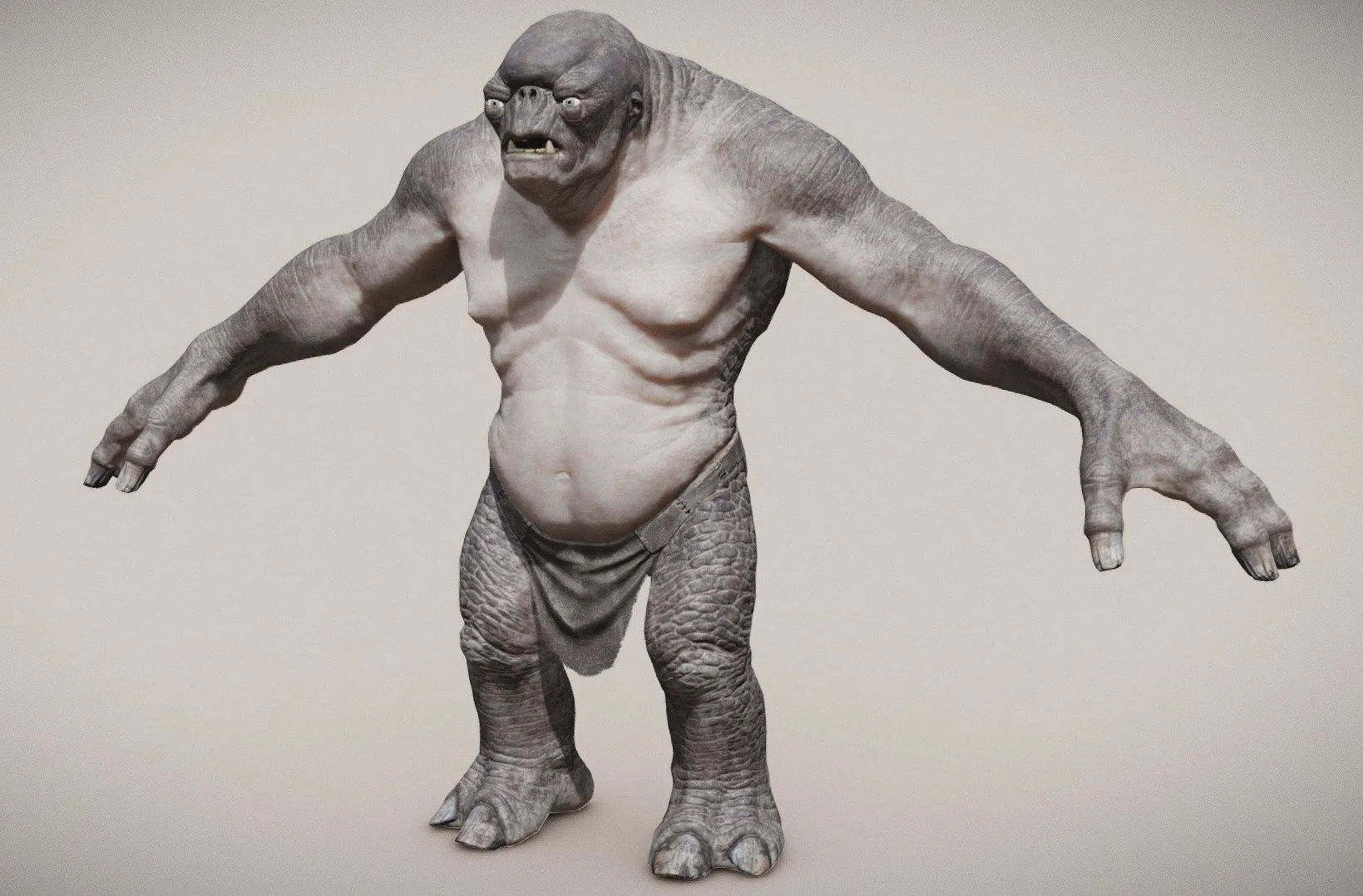 PBR Game 3D Models - Lotr Cave Troll For Animatingrigging
