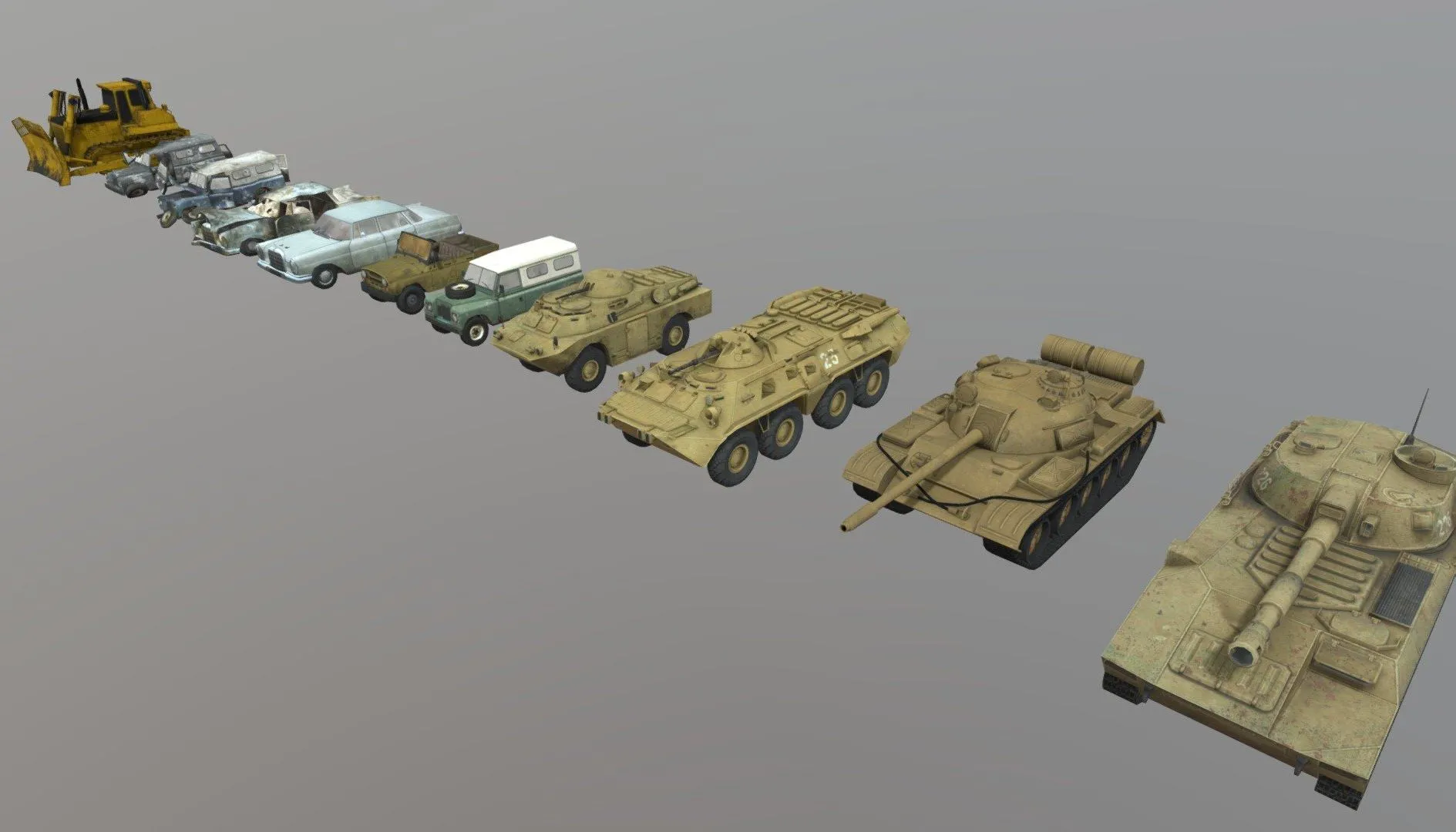 PBR Game 3D Models - Low Poly 3D Vehicle Game Pack