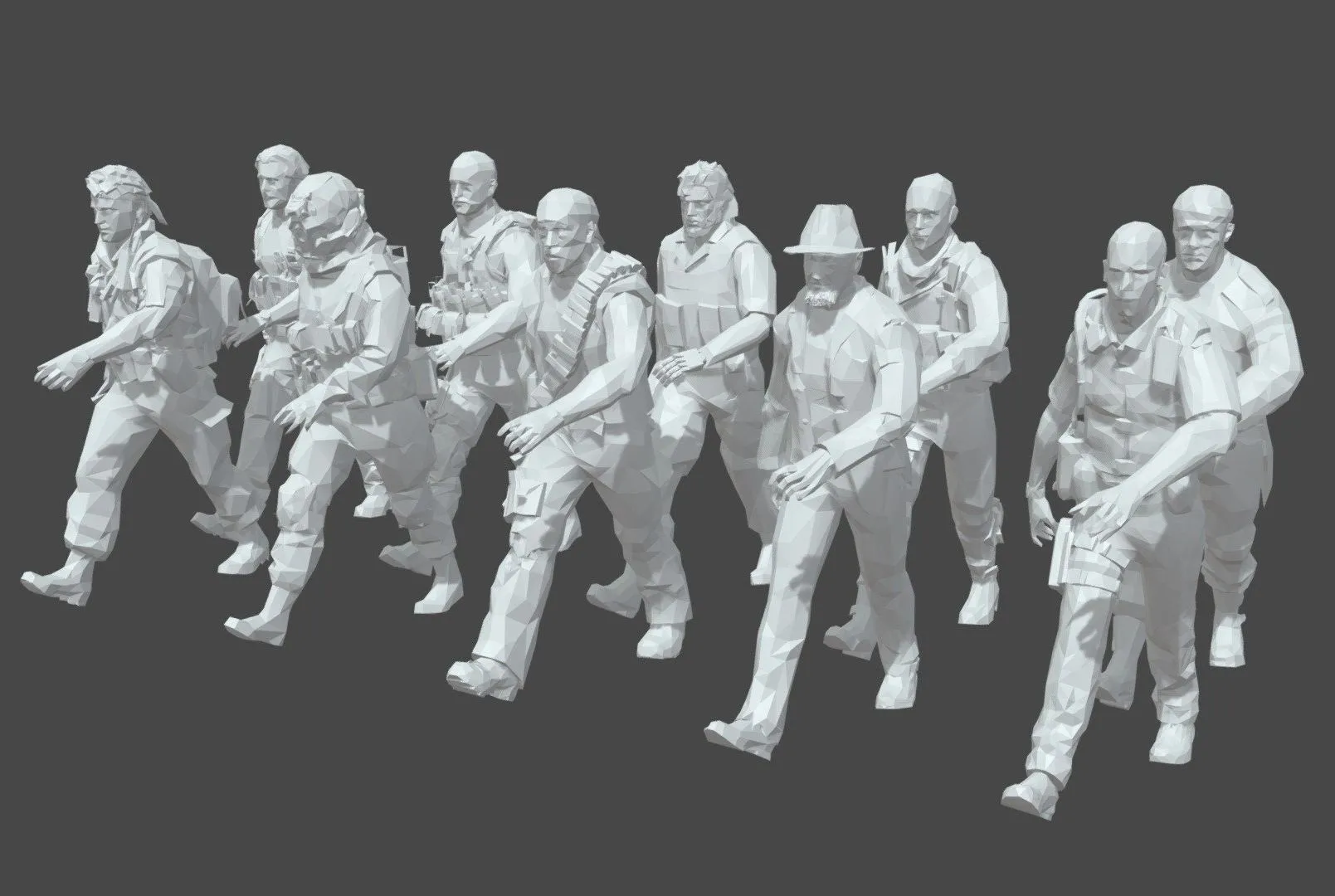 PBR Game 3D Models - Low Poly Art Army Man Animated Pack