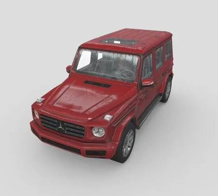PBR Game 3D Models - Low Poly Car Mercedes Benz G Class 2019 Red
