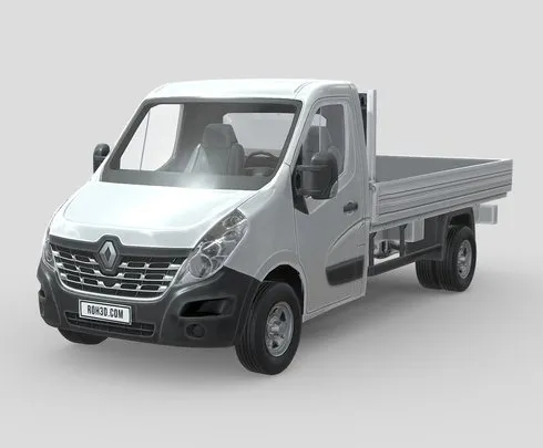 PBR Game 3D Models - Low Poly Car  Renault Master Tipper 2018
