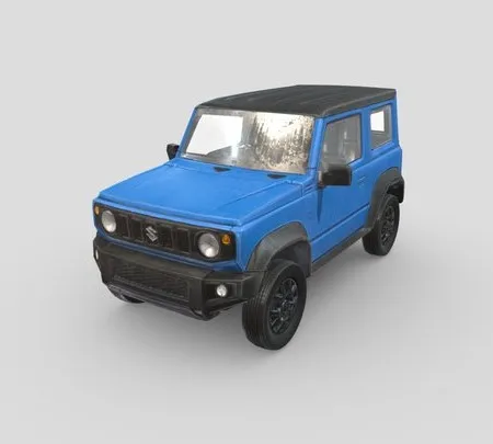 PBR Game 3D Models - Low Poly Car Suzuki Jimny Sierra 2019 Blue