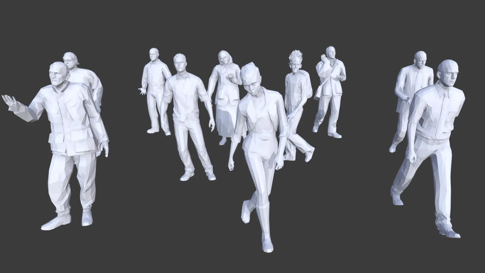 PBR Game 3D Models - Low Poly People Collection 14