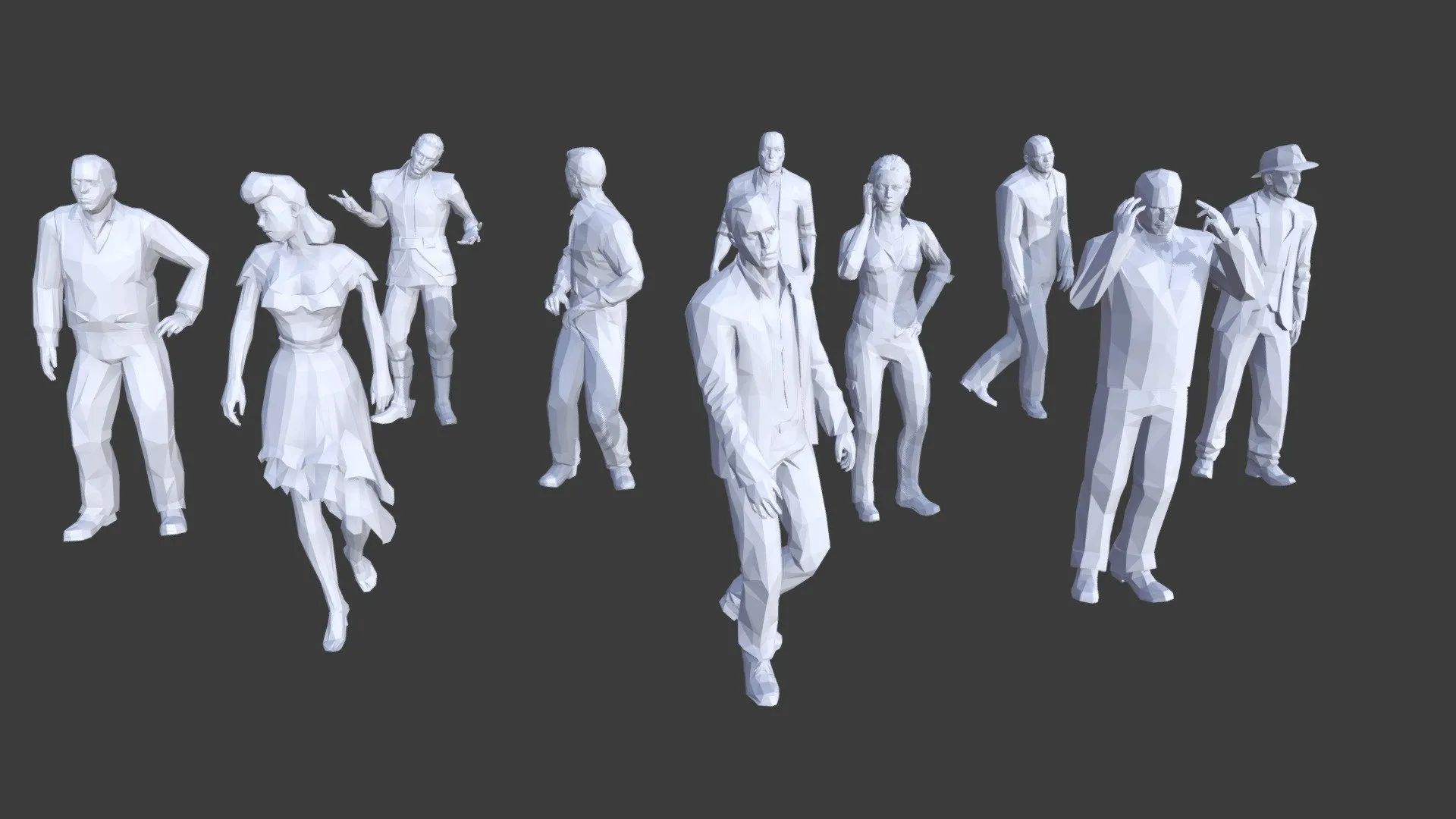 PBR Game 3D Models - Low Poly People Collection 18