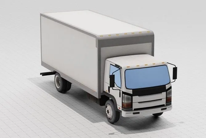 PBR Game 3D Models - Low Poly Truck White