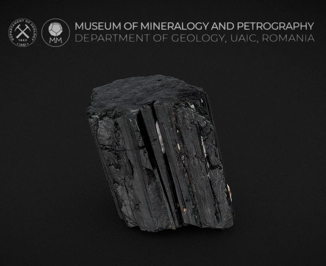 PBR Game 3D Models - Lustrous And Striated Black Tourmaline Schorl