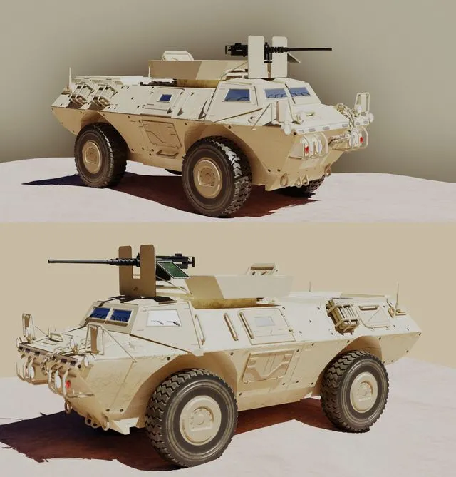 PBR Game 3D Models - M1117 Armored Security Vehicle