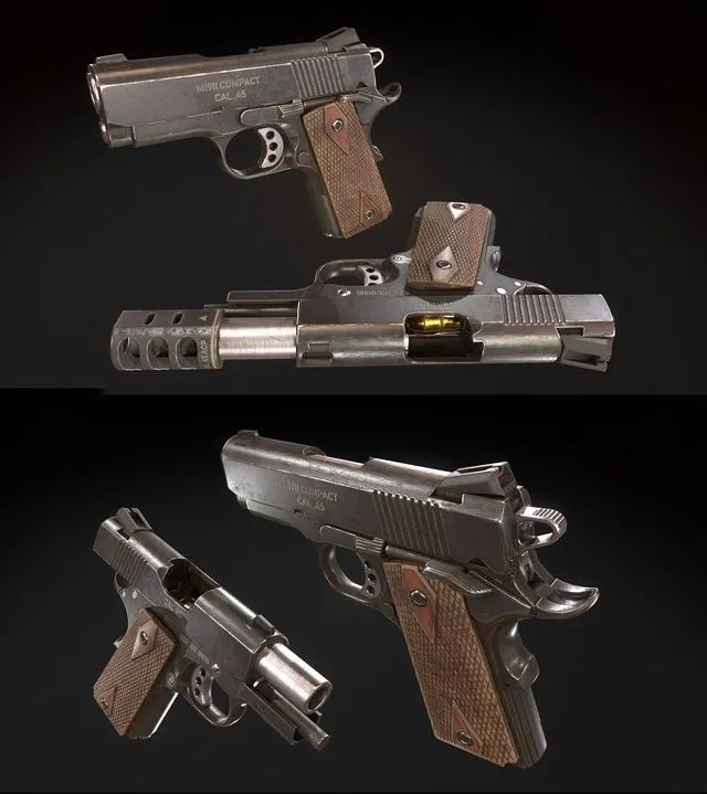 PBR Game 3D Models - M1911 Compact