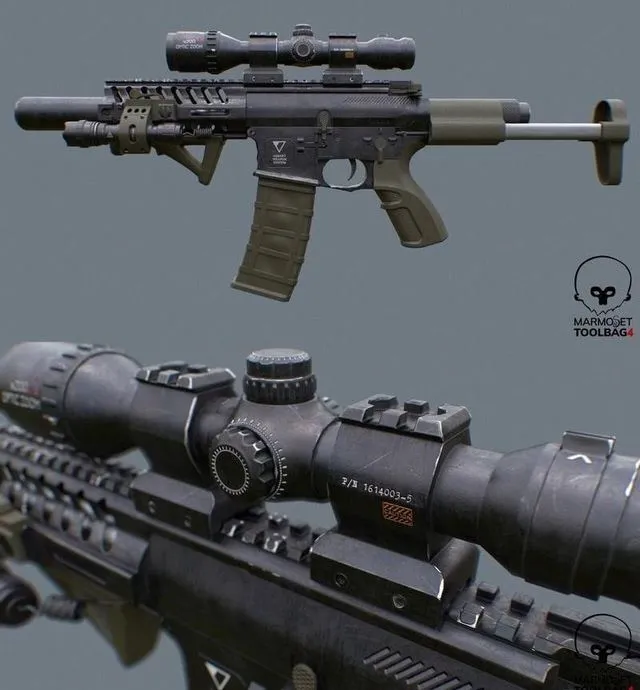 PBR Game 3D Models - M4 Rifle Concept