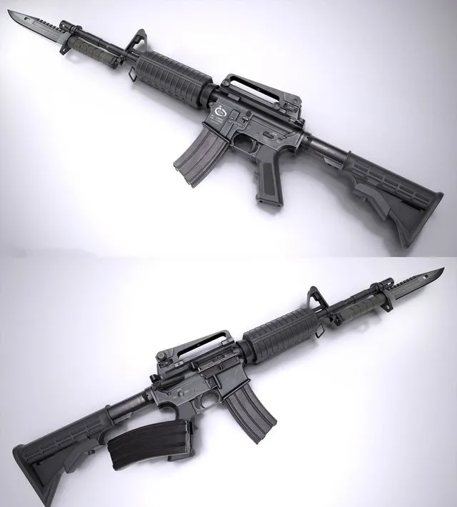 PBR Game 3D Models - M4A1 Rifle