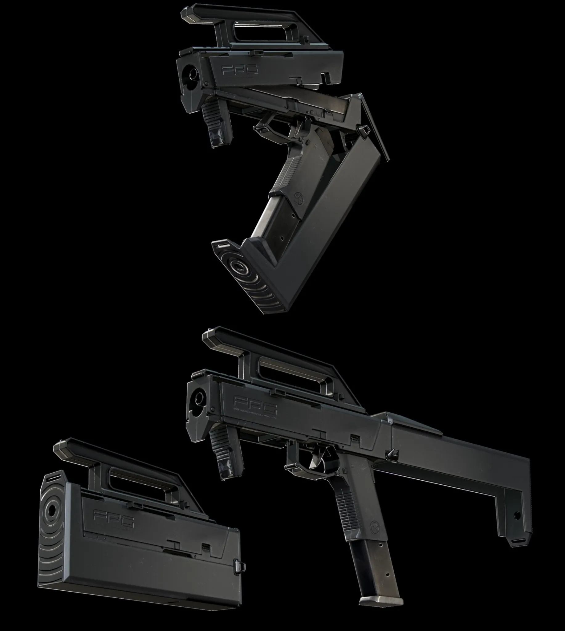 PBR Game 3D Models - Magpul FMG-9