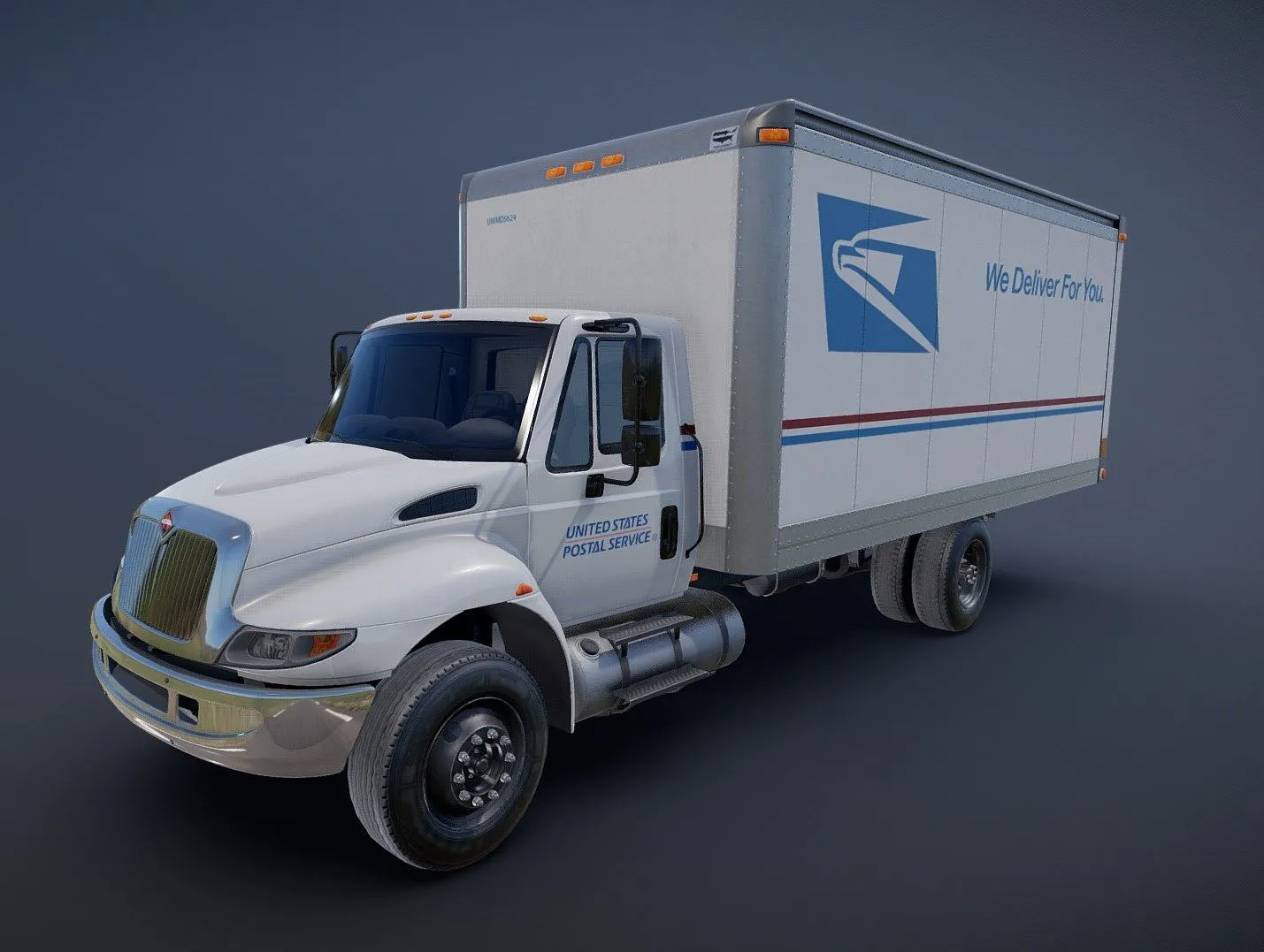 PBR Game 3D Models - Mail Box Truck