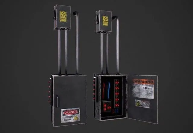 PBR Game 3D Models - Main Power Switch Box