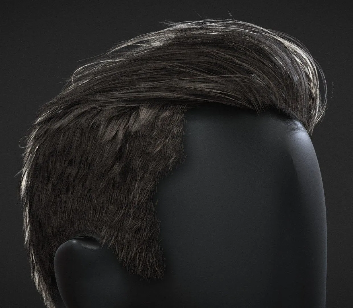PBR Game 3D Models - Male Haircut Long On Top Short Back And Sides