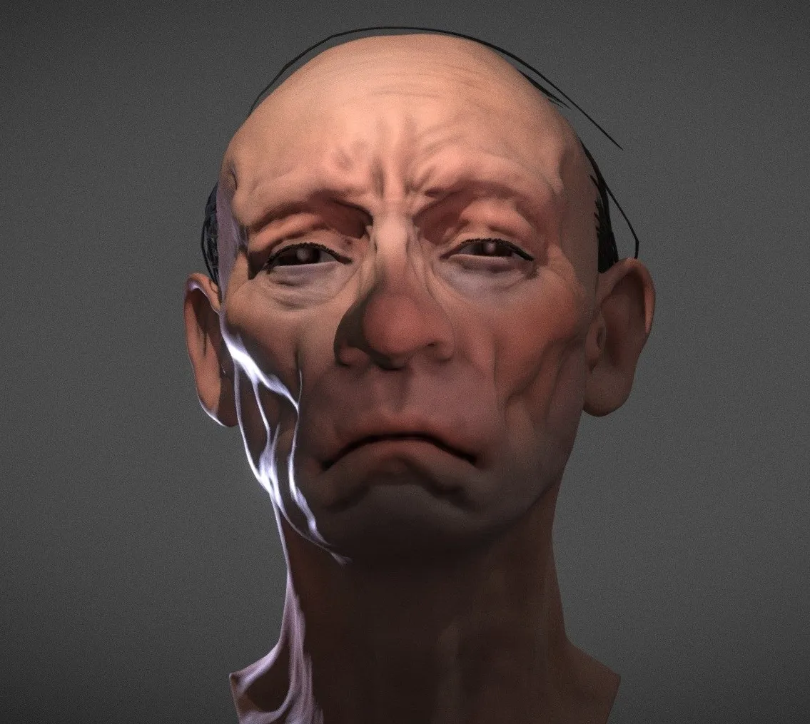 PBR Game 3D Models - Man Head Sculpt