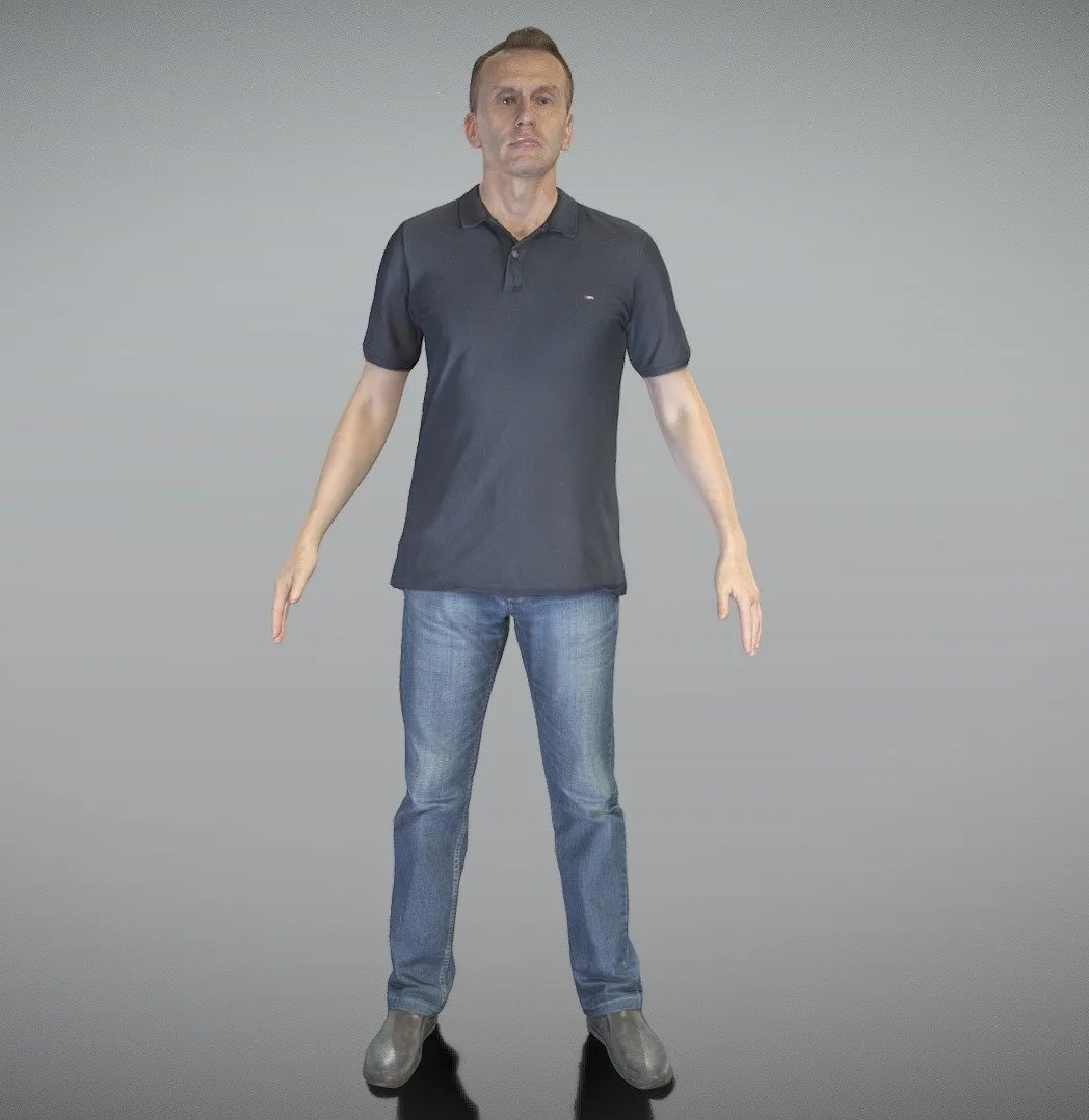 PBR Game 3D Models - Man In Casual Style Ready For Animation 312