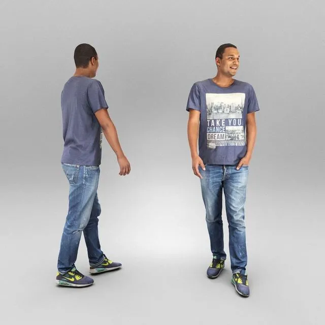PBR Game 3D Models - Man in casual walking 362