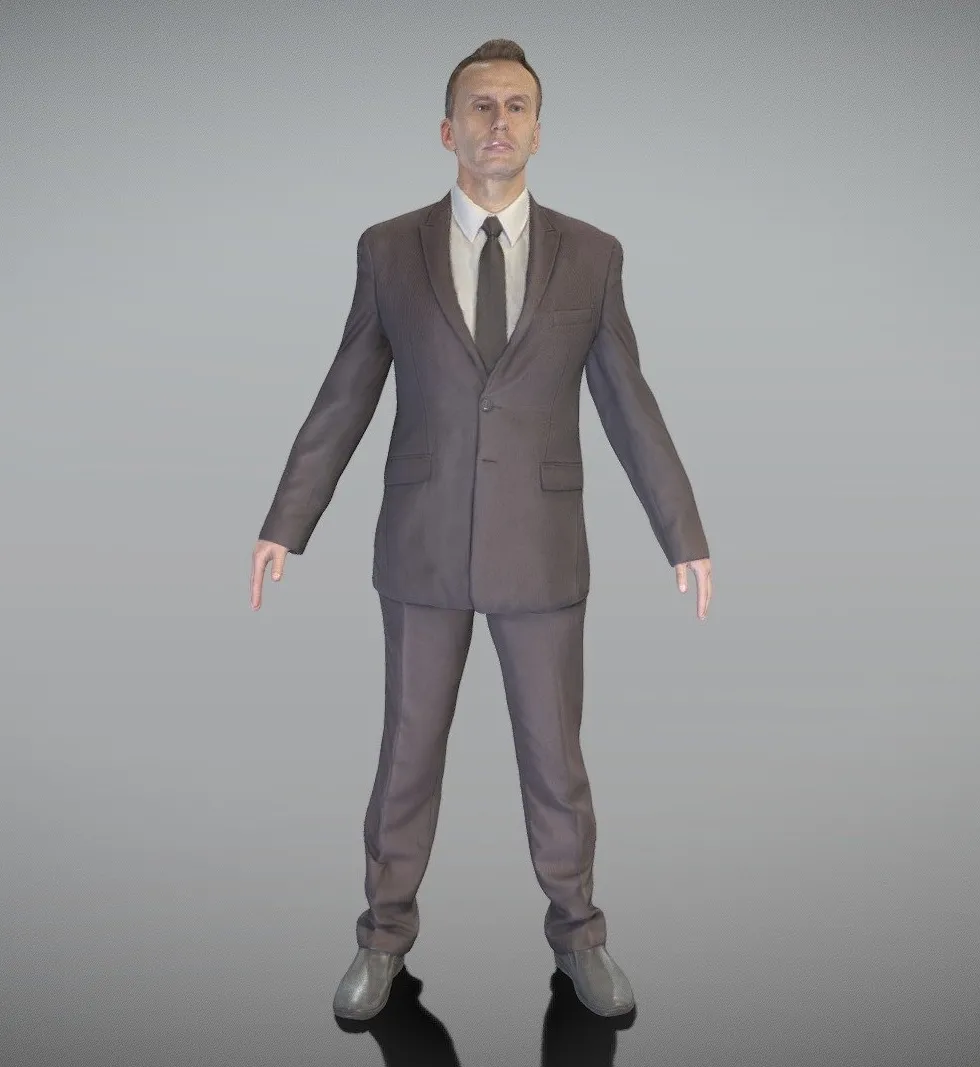 PBR Game 3D Models - Man In Suit Ready For Animation 354