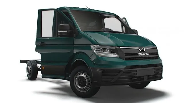 PBR Game 3D Models - MAN TGE Chassis SingleCab L1 HQInterior 2023