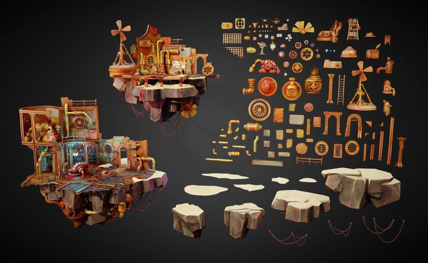 PBR Game 3D Models - Martian Junkyard Environment Pack