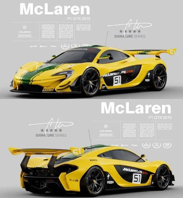 PBR Game 3D Models - McLaren P1 GTR 2015 – Exterior Interior Engine