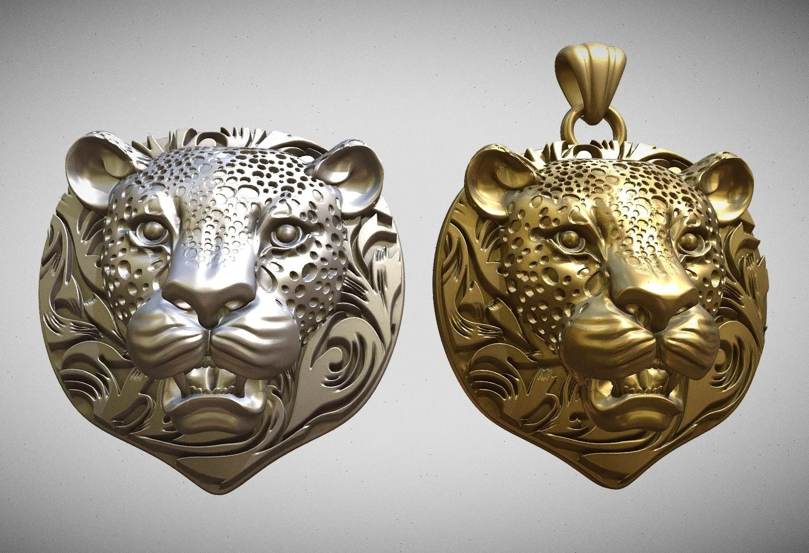 PBR Game 3D Models - Medallion Jaguar For Casting