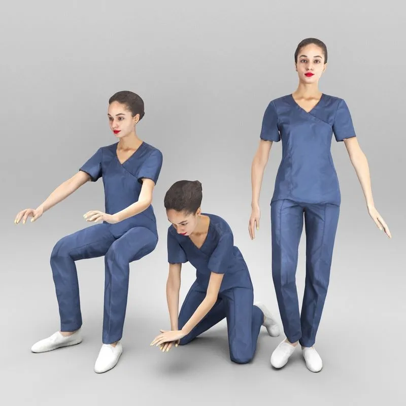 PBR Game 3D Models - Medical nurse 352