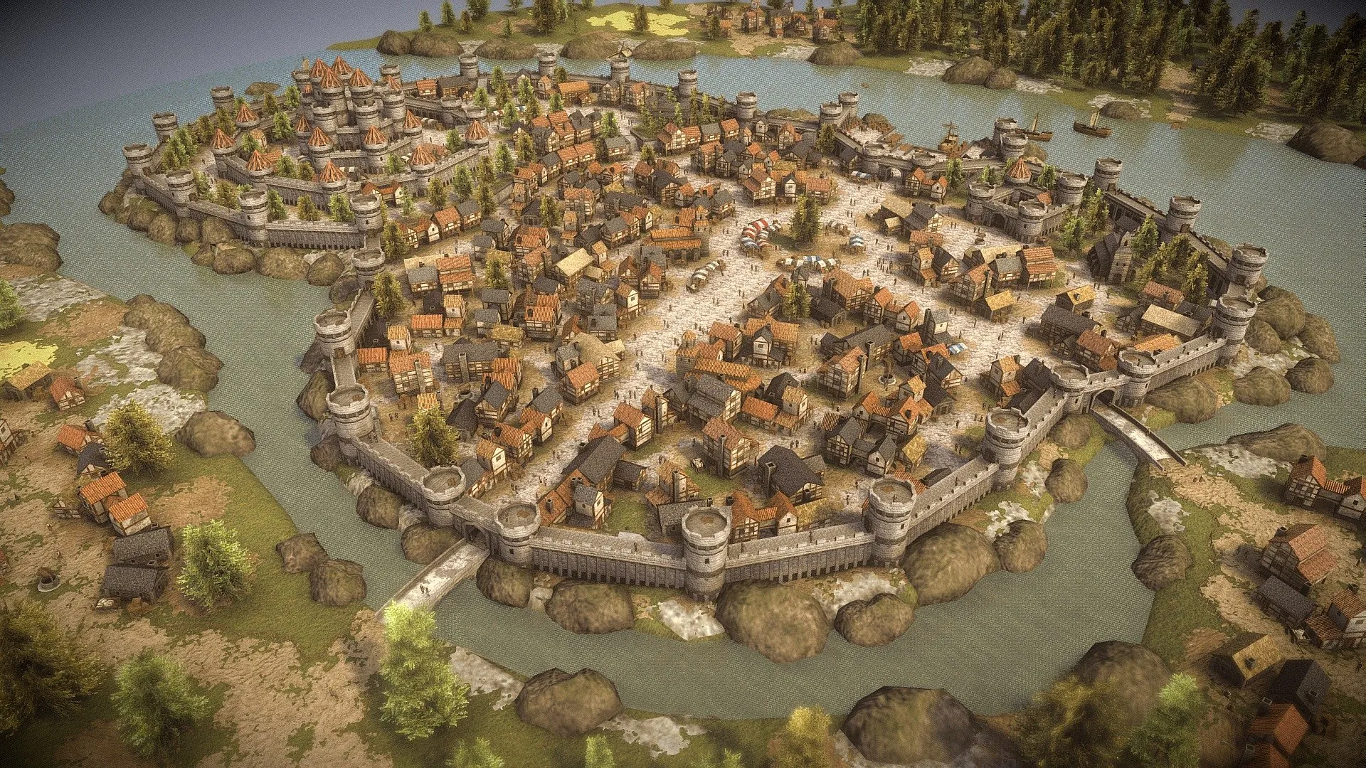 PBR Game 3D Models - Medieval City Pack Demo