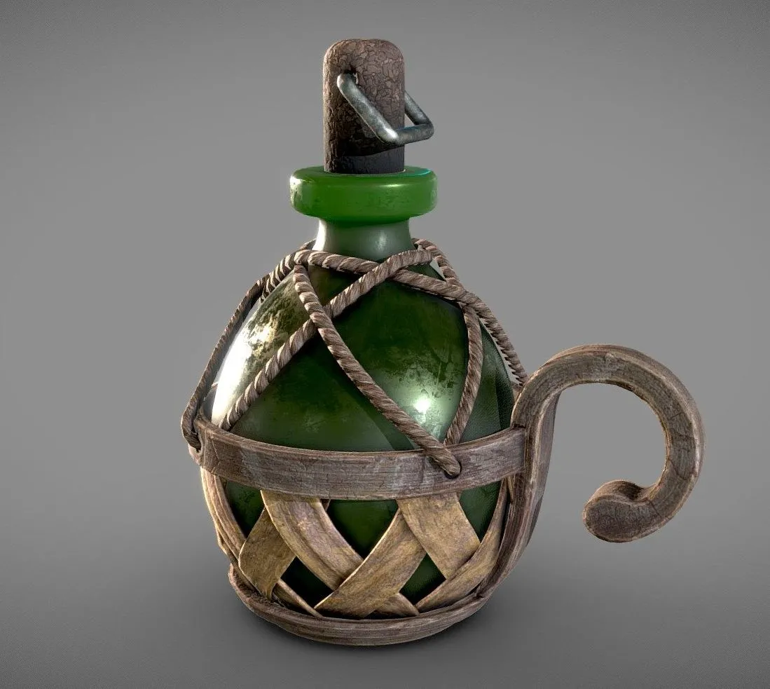 PBR Game 3D Models - Medieval Flask