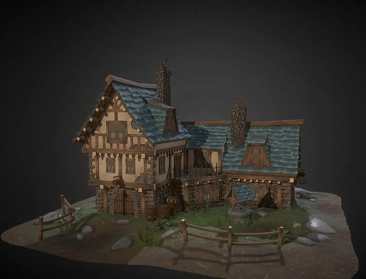 PBR Game 3D Models - Medieval Tavern