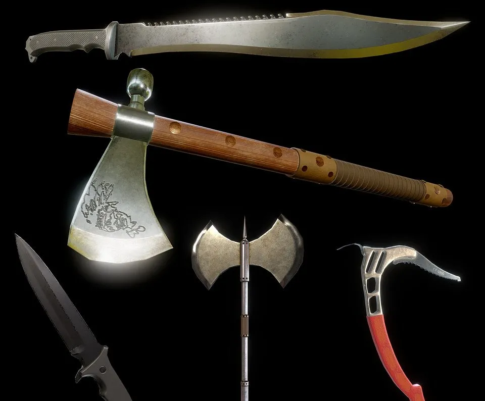 PBR Game 3D Models - Melee pack