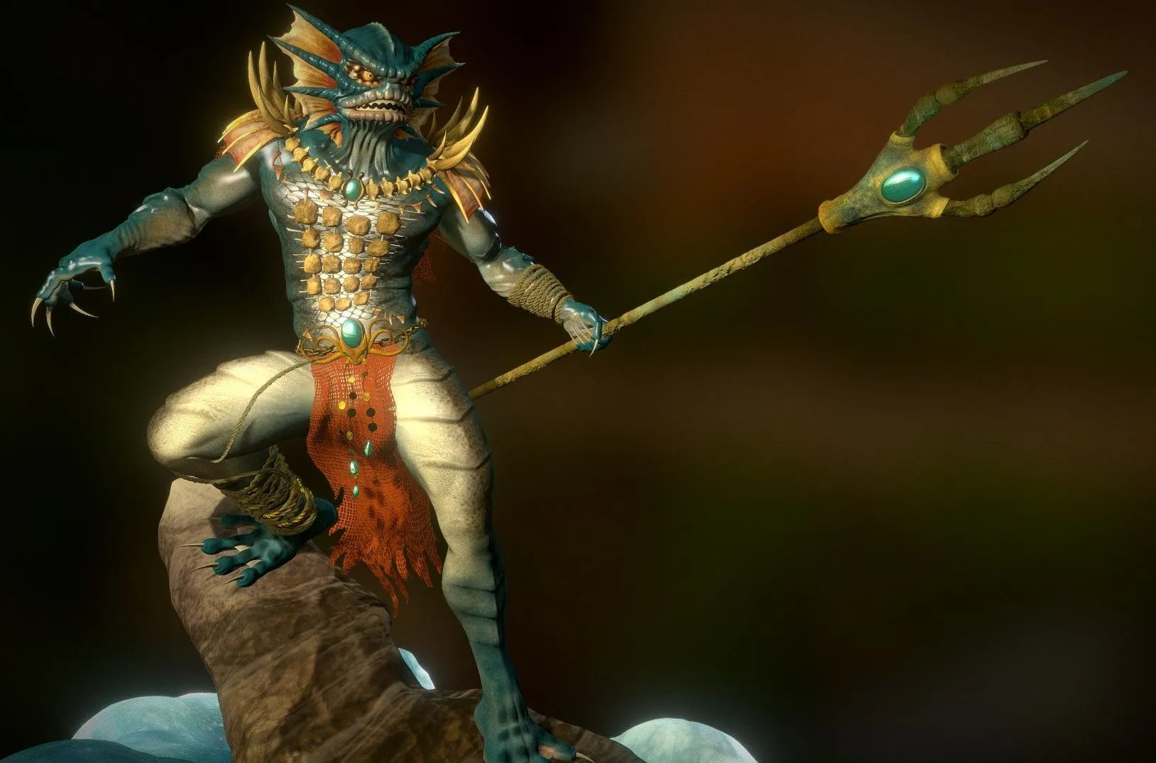 PBR Game 3D Models - Mer Man