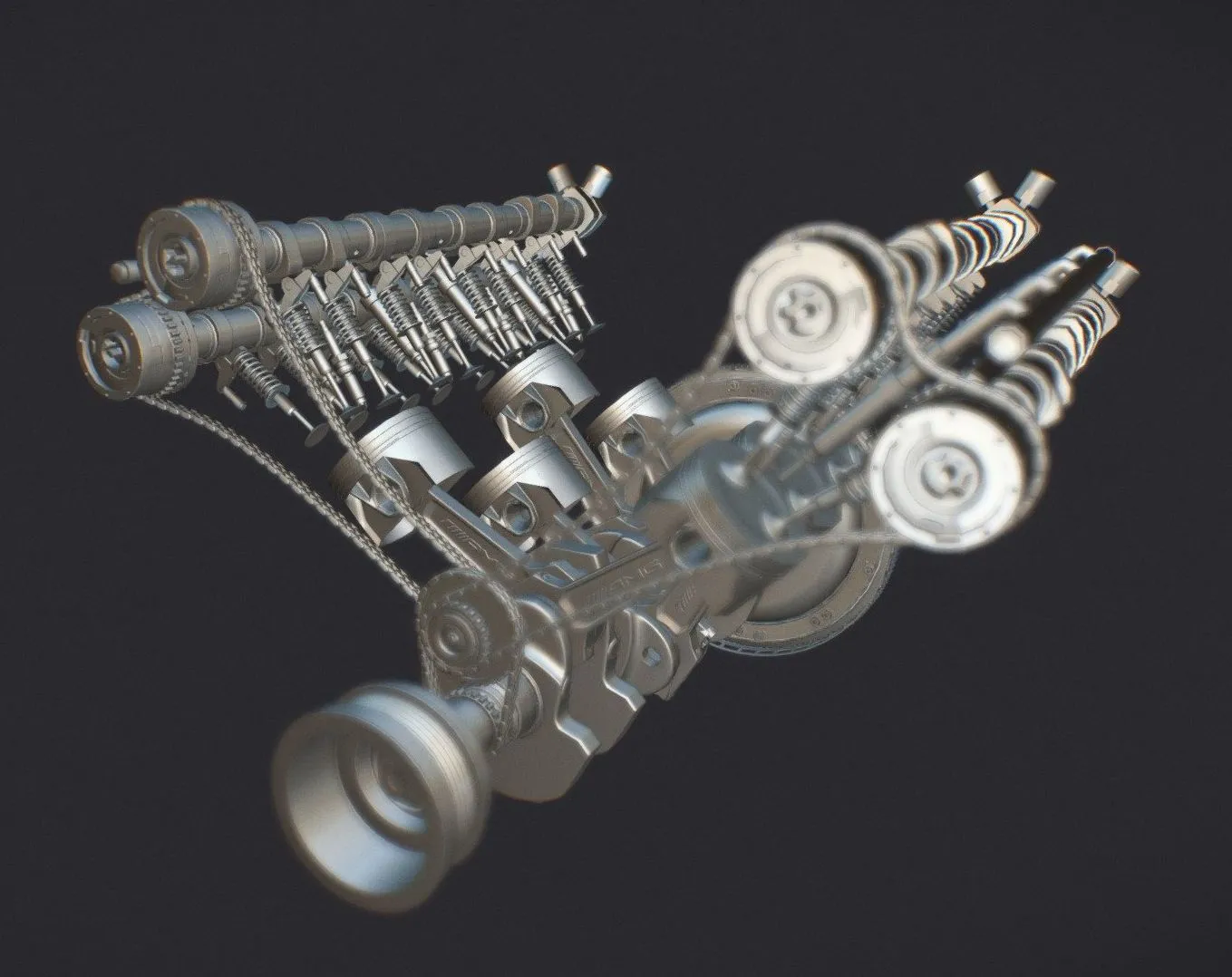 PBR Game 3D Models - Mercedes Amg Engine M157 55 L V8 Bi Turbo