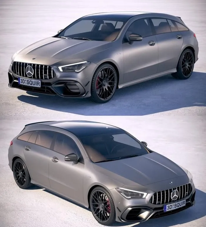 PBR Game 3D Models - Mercedes-Benz CLA45 S AMG Shooting Brake 2020