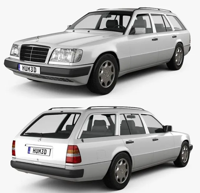 PBR Game 3D Models - Mercedes-Benz E-class Wagon 1993