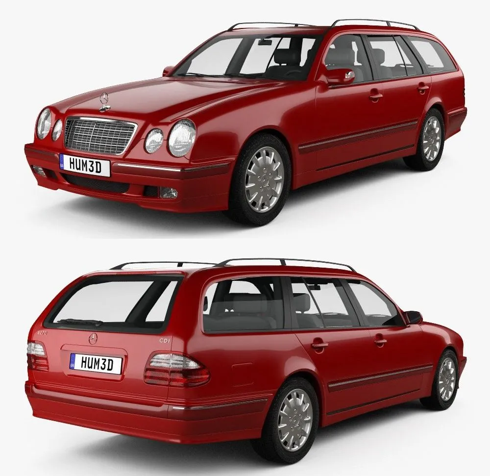 PBR Game 3D Models - Mercedes-Benz E-class wagon 1999